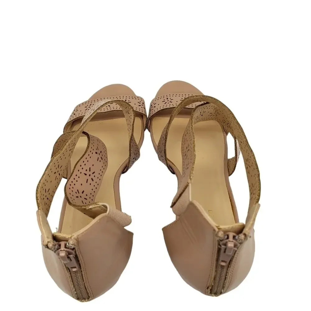 Attention Criss Cross Laser Cut Wedge Sandals